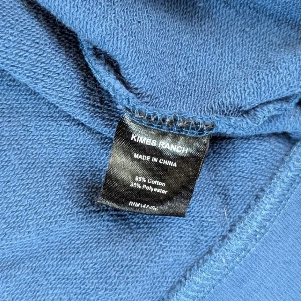 Kimes Ranch Mens Full Zip Hoodie Blue Black Colorblock Fleece Sweatshirt Large